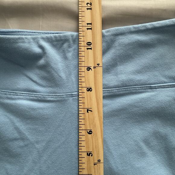 Victoria’s Secret Pink Yoga Ankle Leggings Blue Mesh Size Large Zip Pocket - Picture 5 of 12